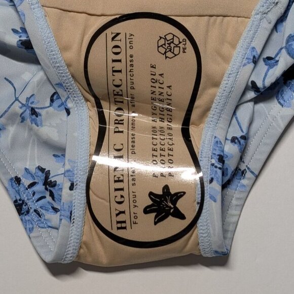 A Pea in the Pod Maternity Swimsuit Coquette Ditsy Floral Ruffle Deep V Large - Picture 9 of 11